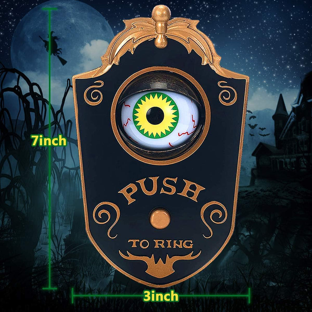 Halloween Decoration, Halloween Doorbell, Haunted Doorbell Animated Eyeball H...