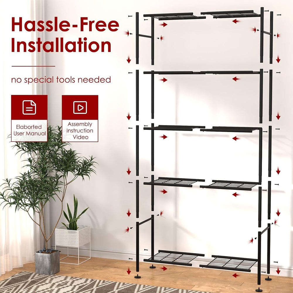 Sakugi 2-Pack 5-Tier Steel Garage Storage Shelves, 33.5"x12.6"x72&q...