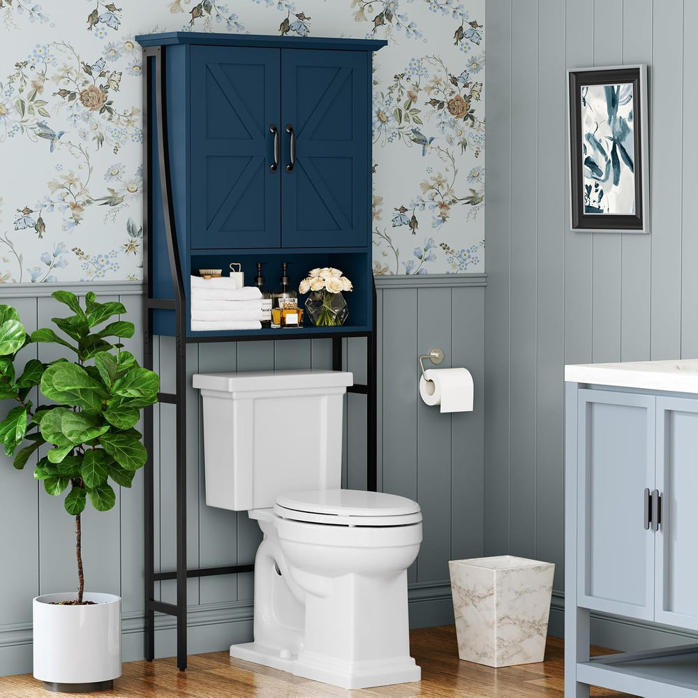Over The Toilet Storage Cabinet, Over Toilet Bathroom Organizer with Doors Ab...
