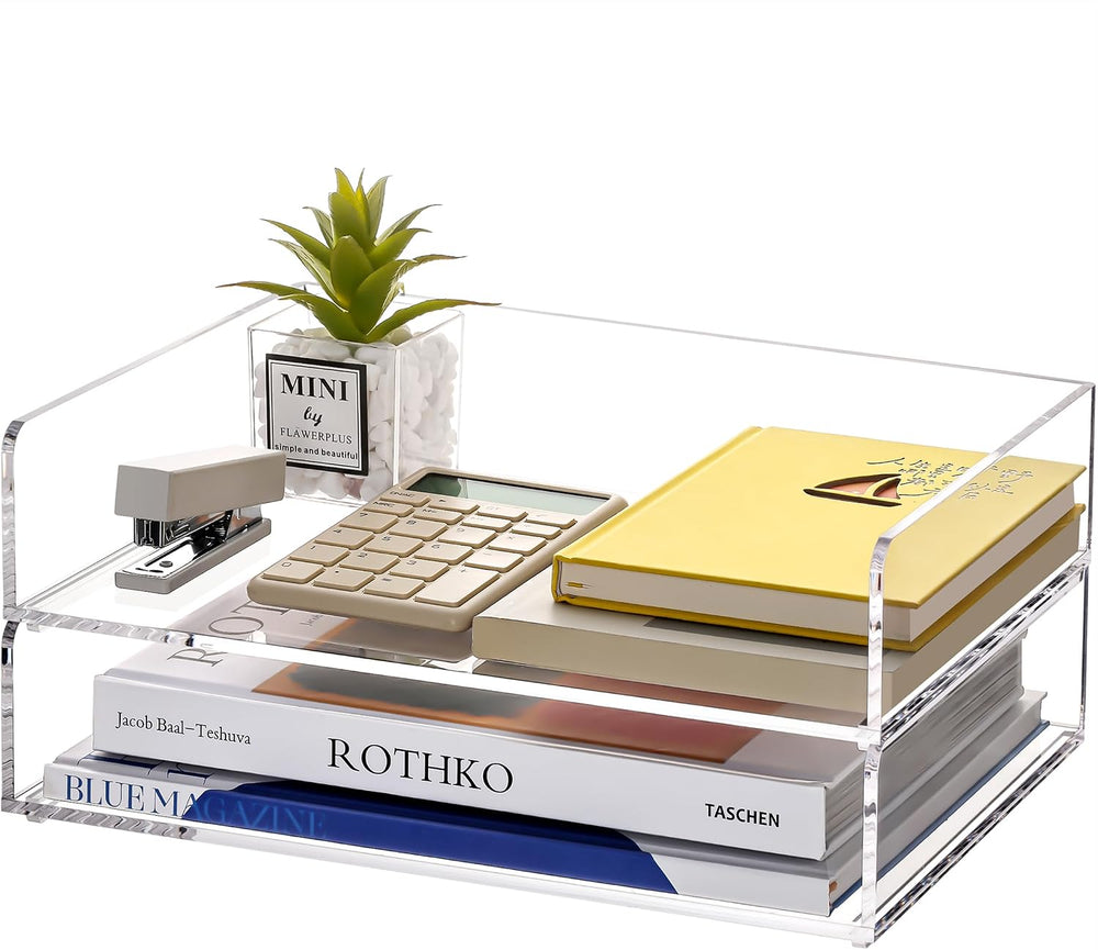 Paper Tray Organizer Clear Acrylic Desk Organizers and AccessoriesOffice Supp...