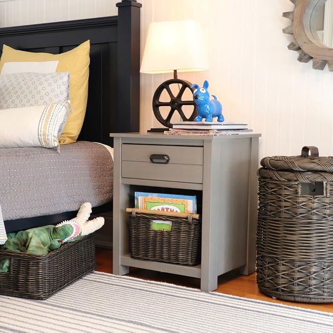 The Basket Lady Deep Pole Handle Wicker Storage Basket, 11.5 in L x 11.5 in W x