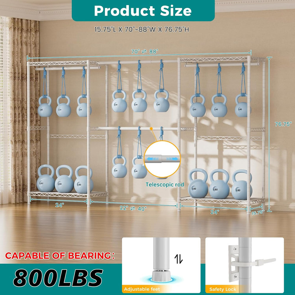 SINGAYE Heavy Duty Portable Closet Metal Clothes Racks Wardrobe with Shelf