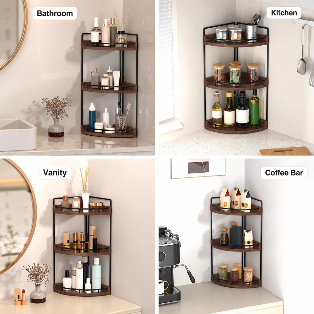 Dorhors Corner Bathroom Organizer Countertop,Vanity Counter Storage Shelf