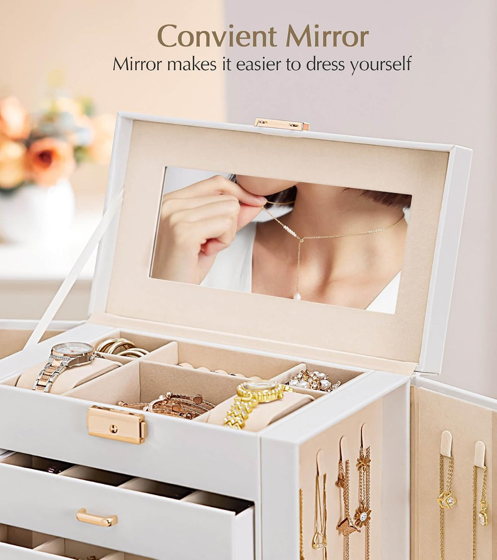 Homde Jewelry Box Large for Women: 6 Layers Organizer with 5 Drawers