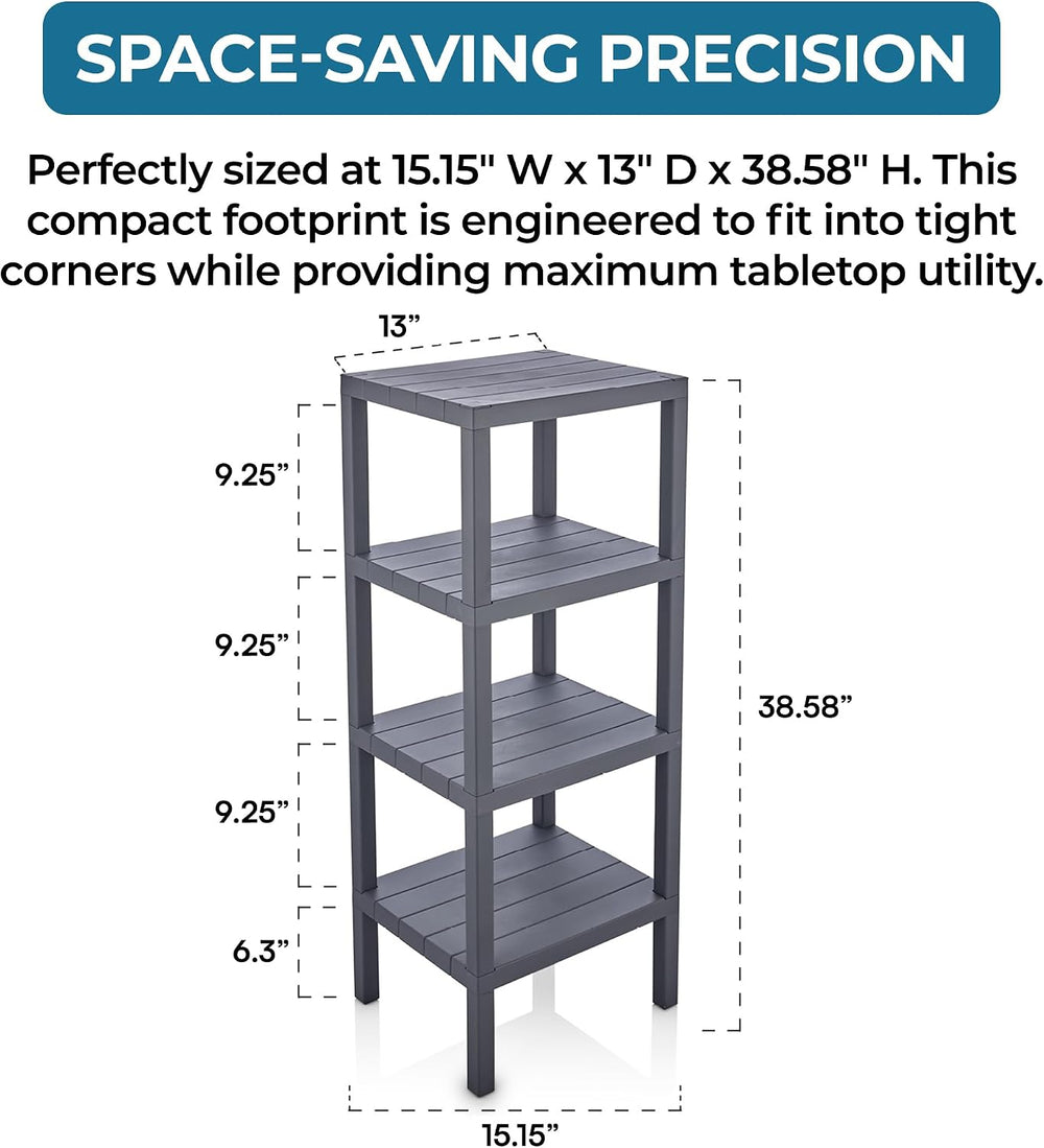 Honey-Can-Do Grey 4-Tier Storage Shelf