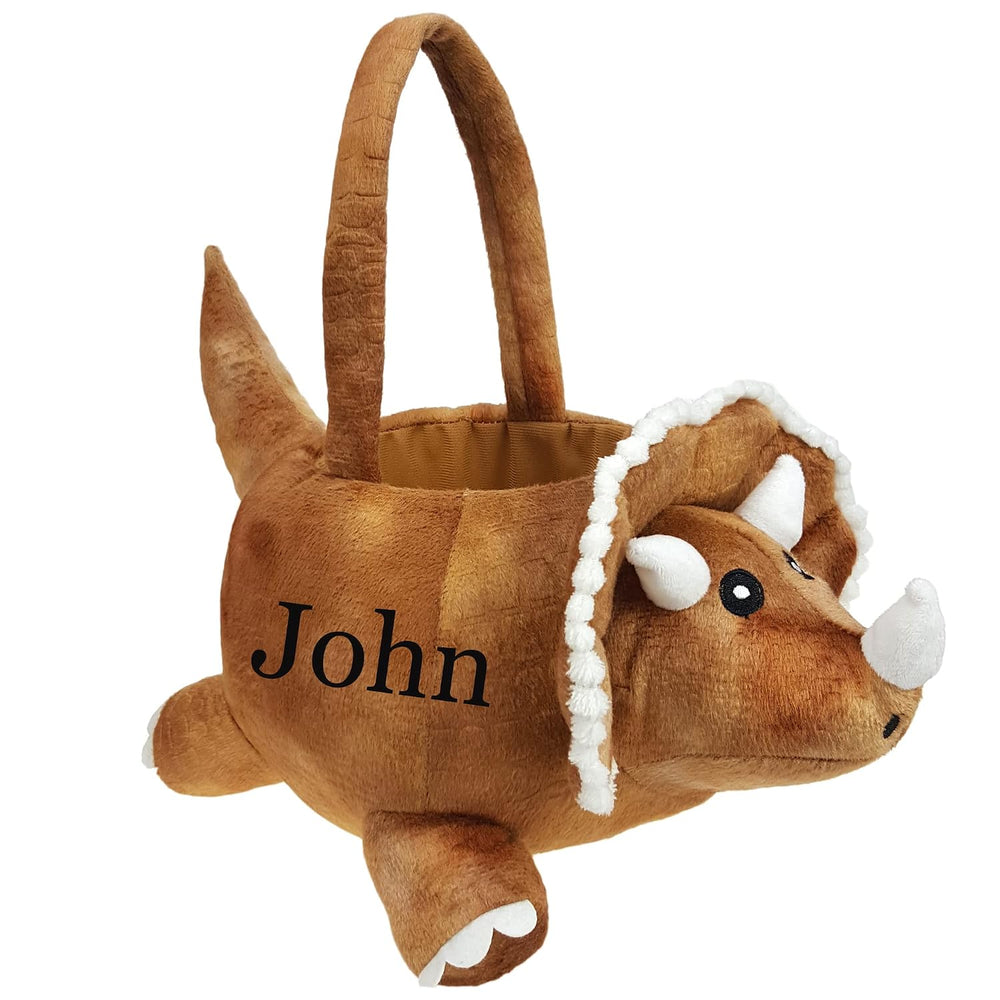 Personalized Halloween Basket 3D Plush Triceratops Dinosaur Trick ot Treat Ba...