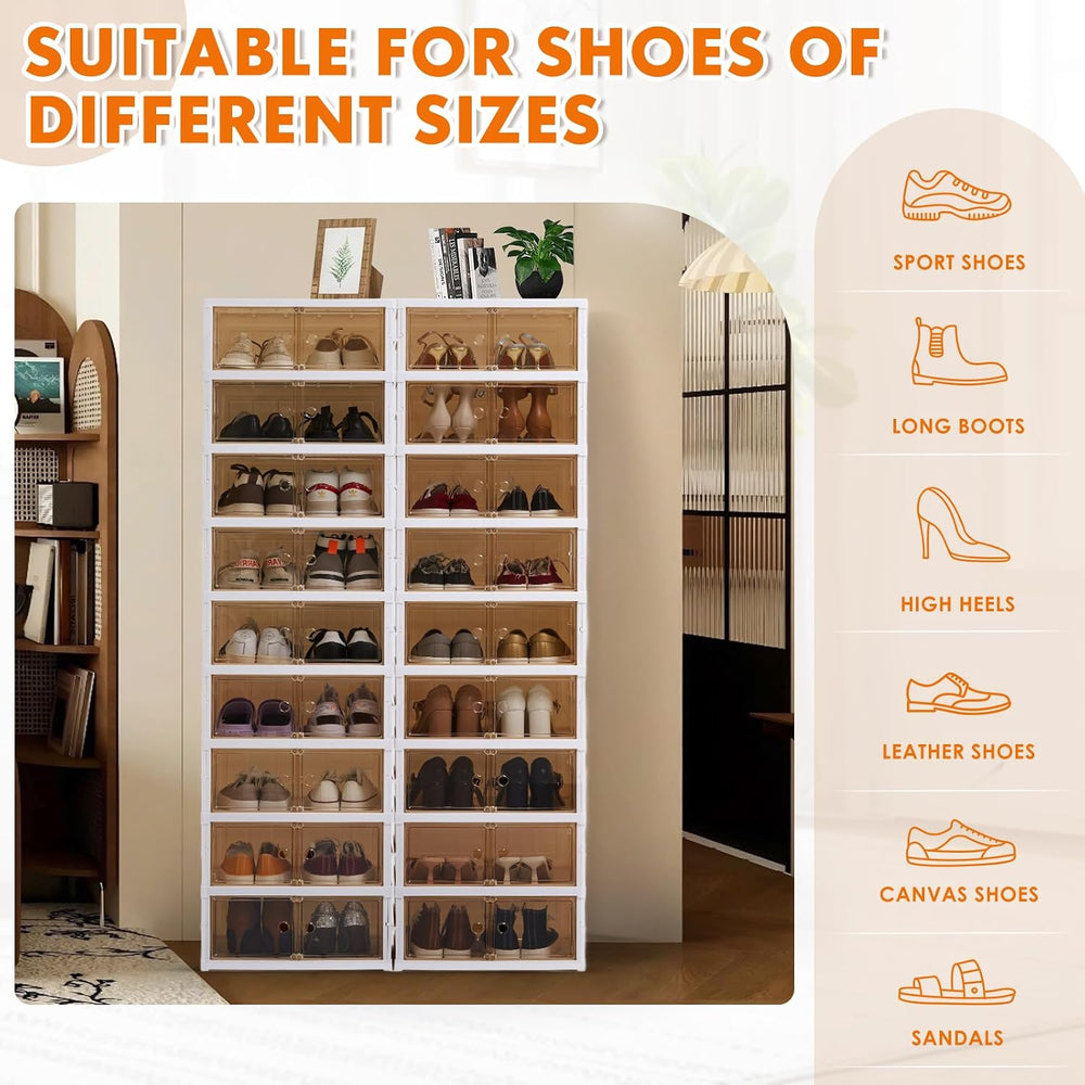 Folding Shoe Rack Storage Device for 9Tiers-36Pairs by 2-Column