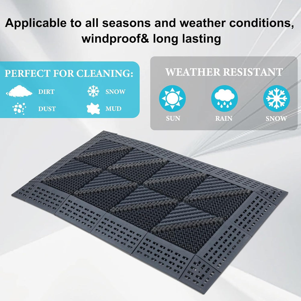 Heavy Duty Boot Scraper Mat 29.5x17.7 Inch