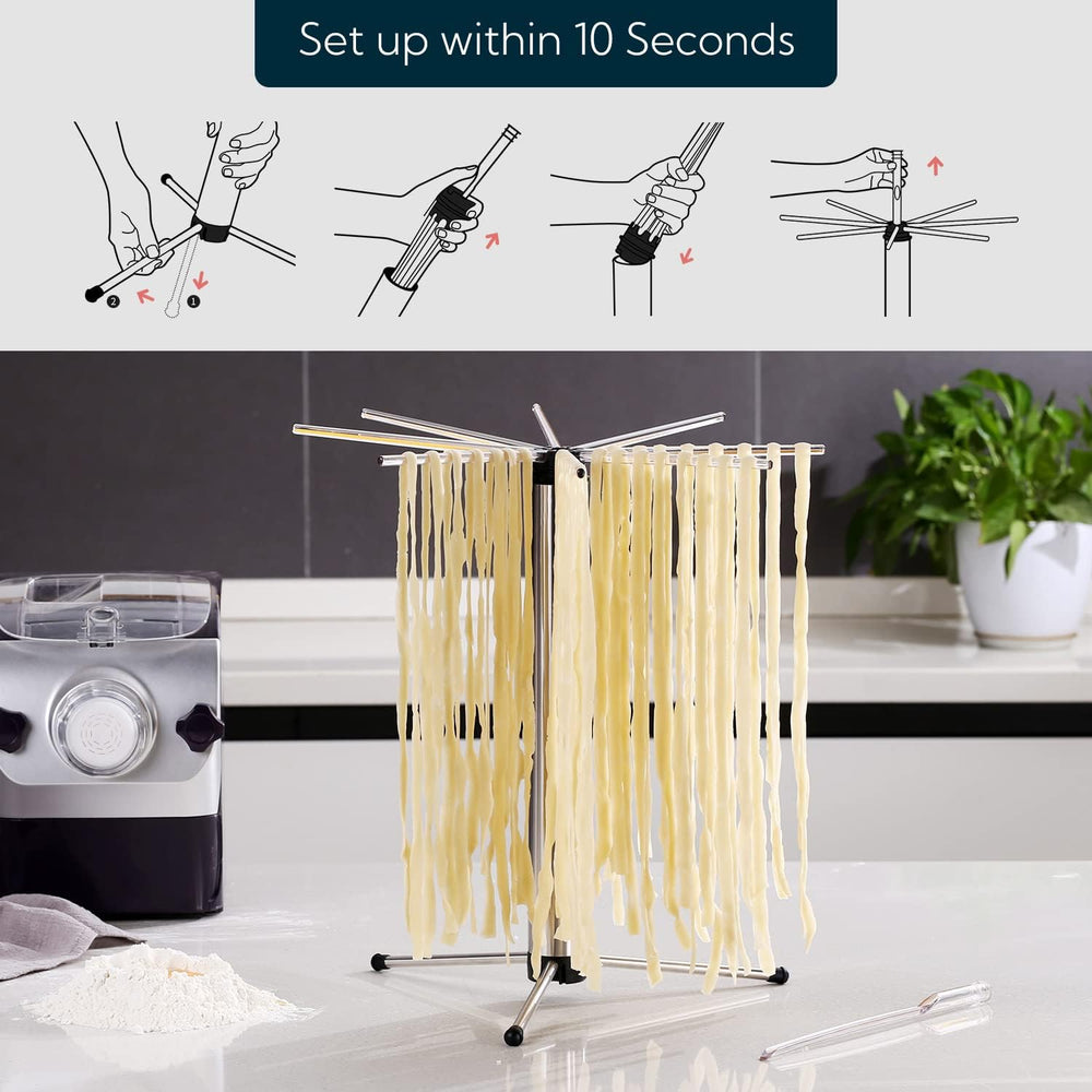 KITCHENDAO Collapsible Pasta Drying Rack, Foldable for Easy Storage, Rotary A...