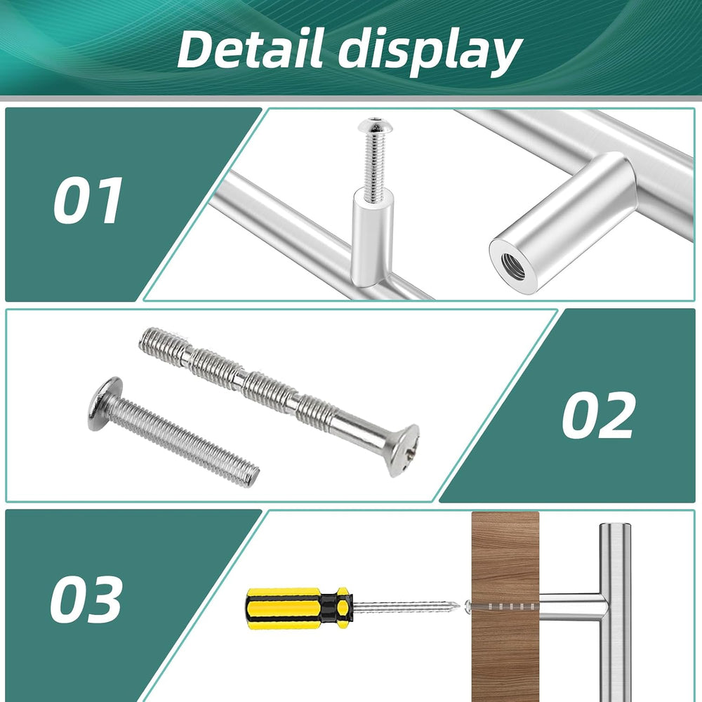 Cabinet Handles, 3" Hole Center, 50 Pack Cabinet Pulls