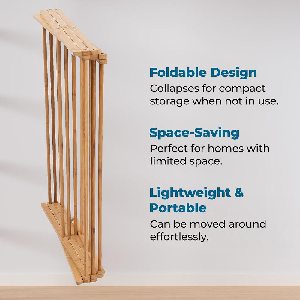 Honey-Can-Do Collapsible Bamboo Laundry Drying Rack, Foldable and Portable