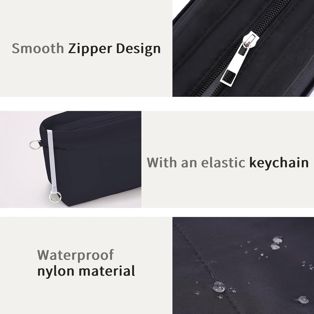 HyFanStr Purse Organizer Insert with Zipped Top for Tote Bag, Handbag Shaper ...