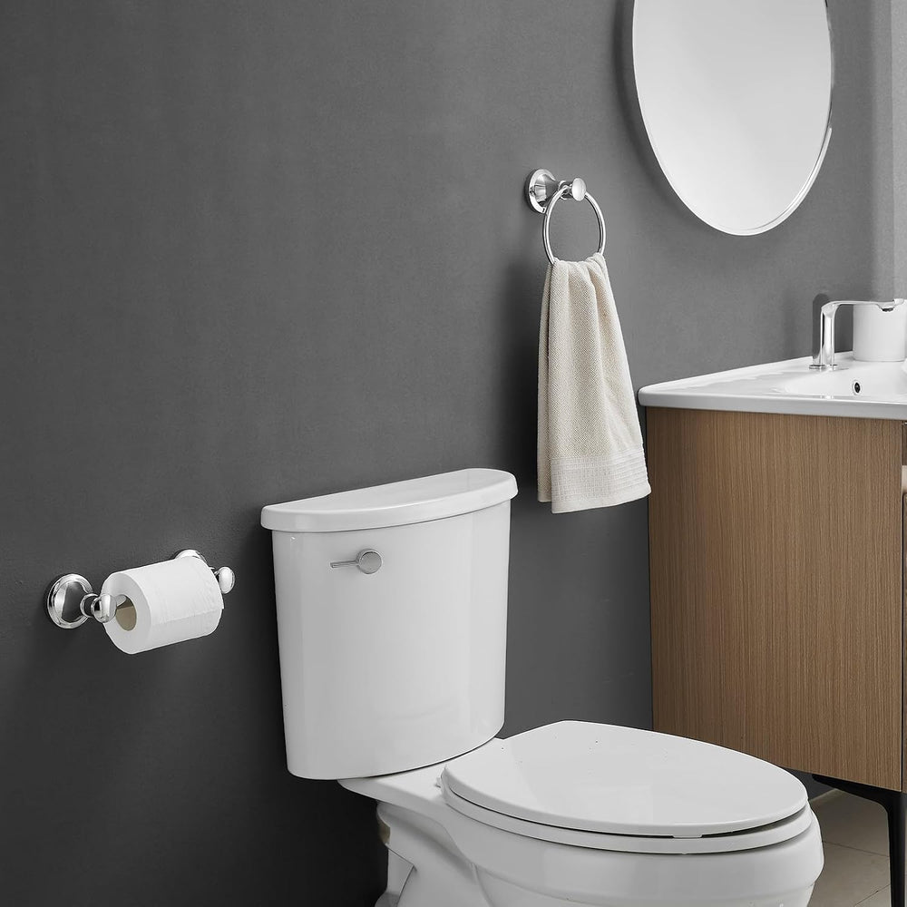 Pivoting Toilet Paper Holder and Hand Towel Ring, Polished Chrome