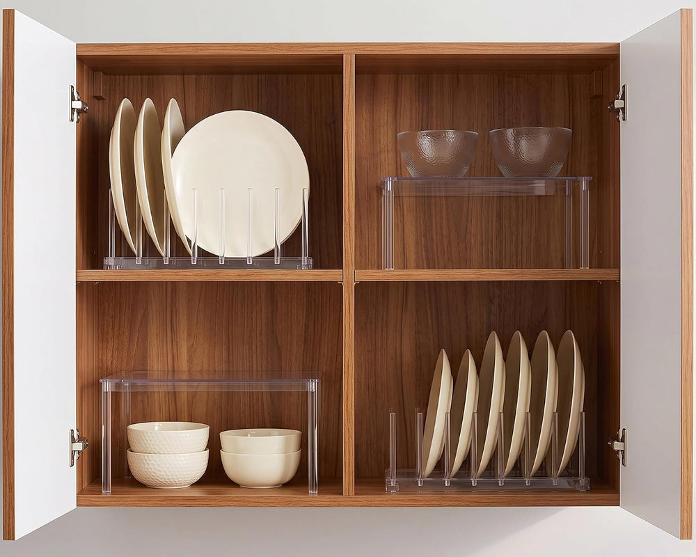 Marsui 4 Pcs Kitchen Organizer Accessories Set for Cabinet, Clear, Acrylic