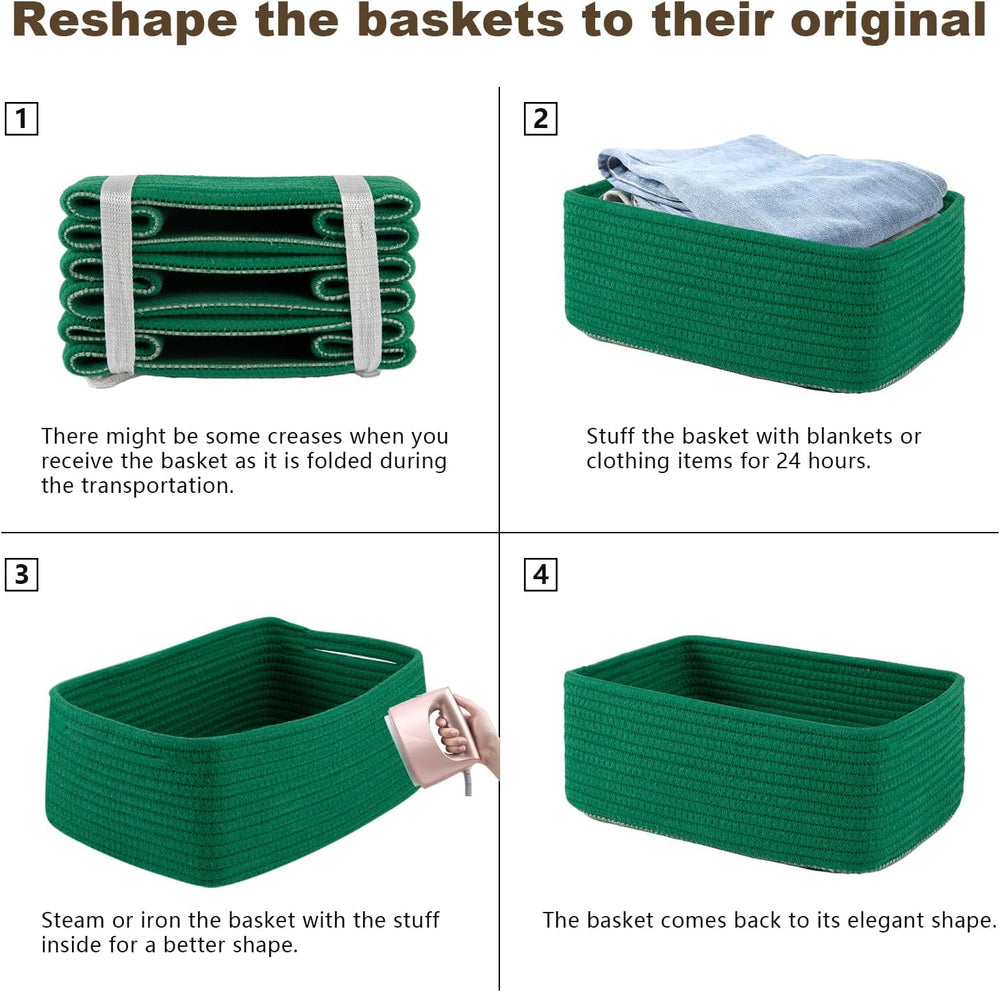 OIASKET 3 Pack Small Storage Baskets for Organizing, Cute Woven Decorative Gi...