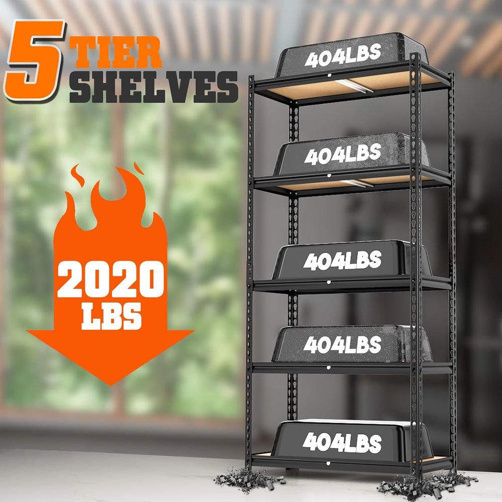 5-Tier Storage Shelving Unit, Metal, for Garage, Kitchen, Laundry Room, Adjus...