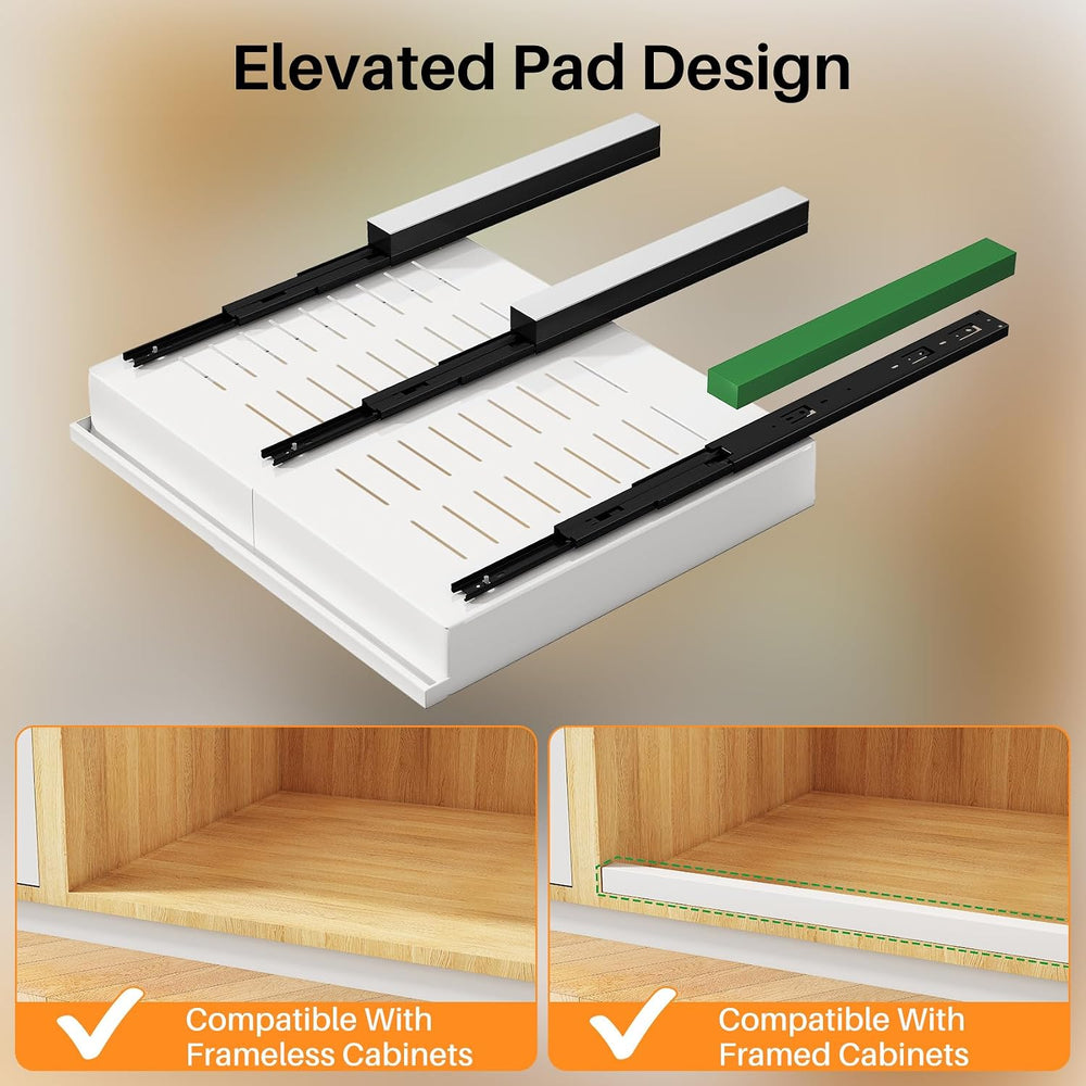 PXRACK Pull out Cabinet Organizer, 2-Pack Expandable(9"-14.2") Sild...