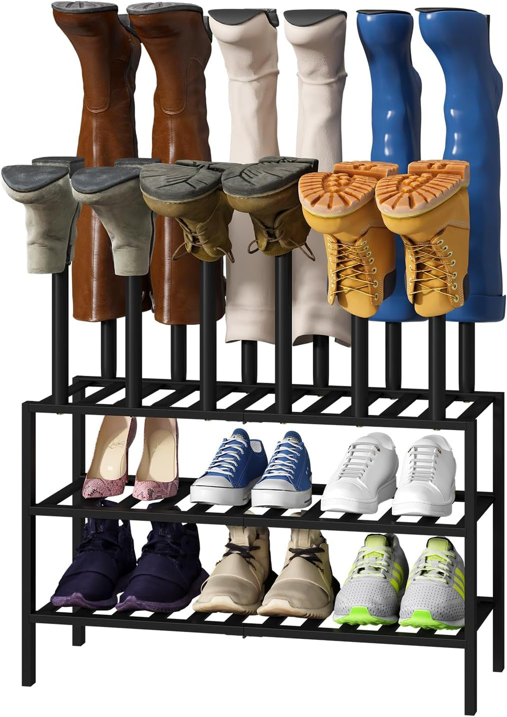 viewcare Black Boot Rack, Boot Rack Organizer Tall Boots with Shoe Rack for C...