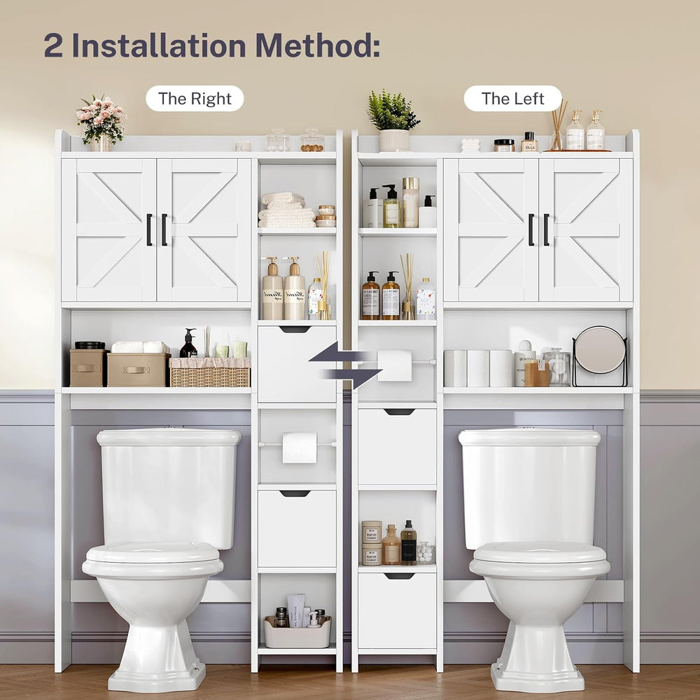 Over the Toilet Storage Cabinet with 2 Removable Drawers, Above Toilet Storag...