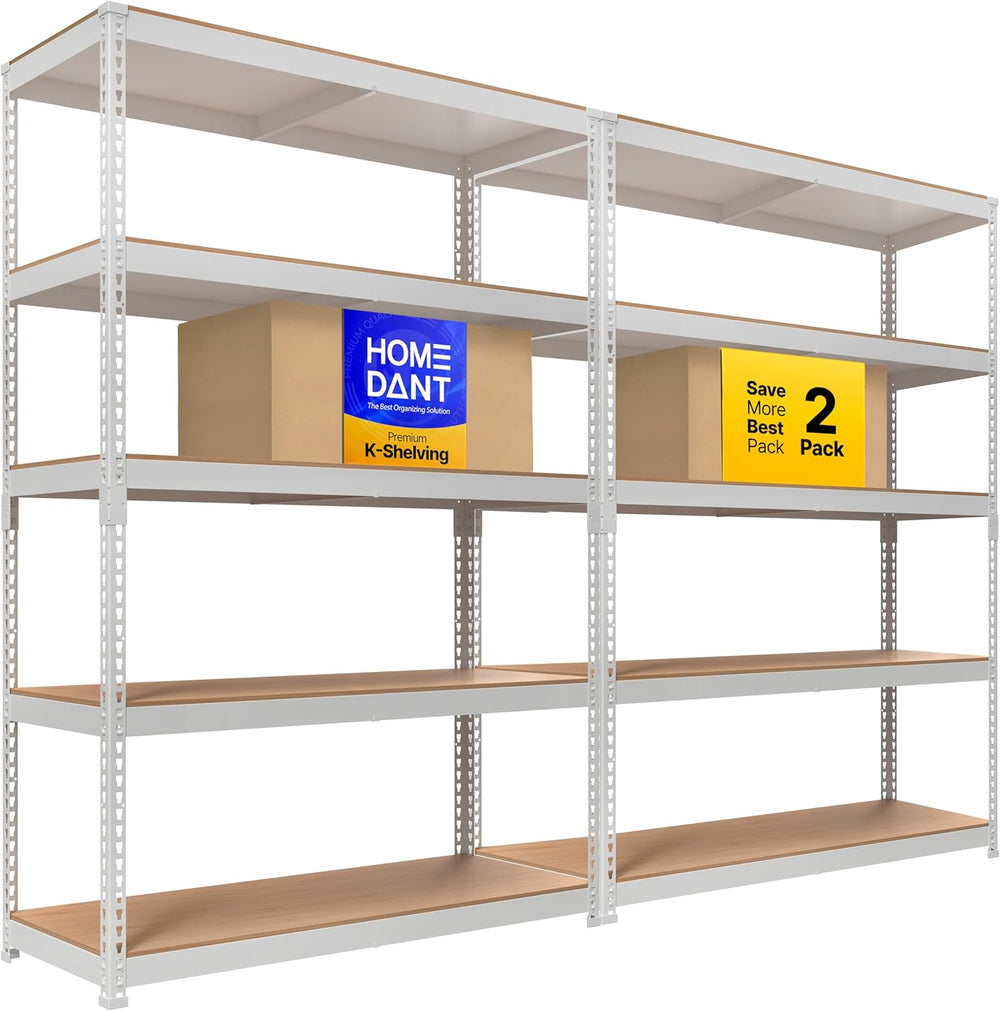 HOMEDANT 47.7" W 5 Tier Heavy Duty Garage Shelving Adjustable Metal Rack...