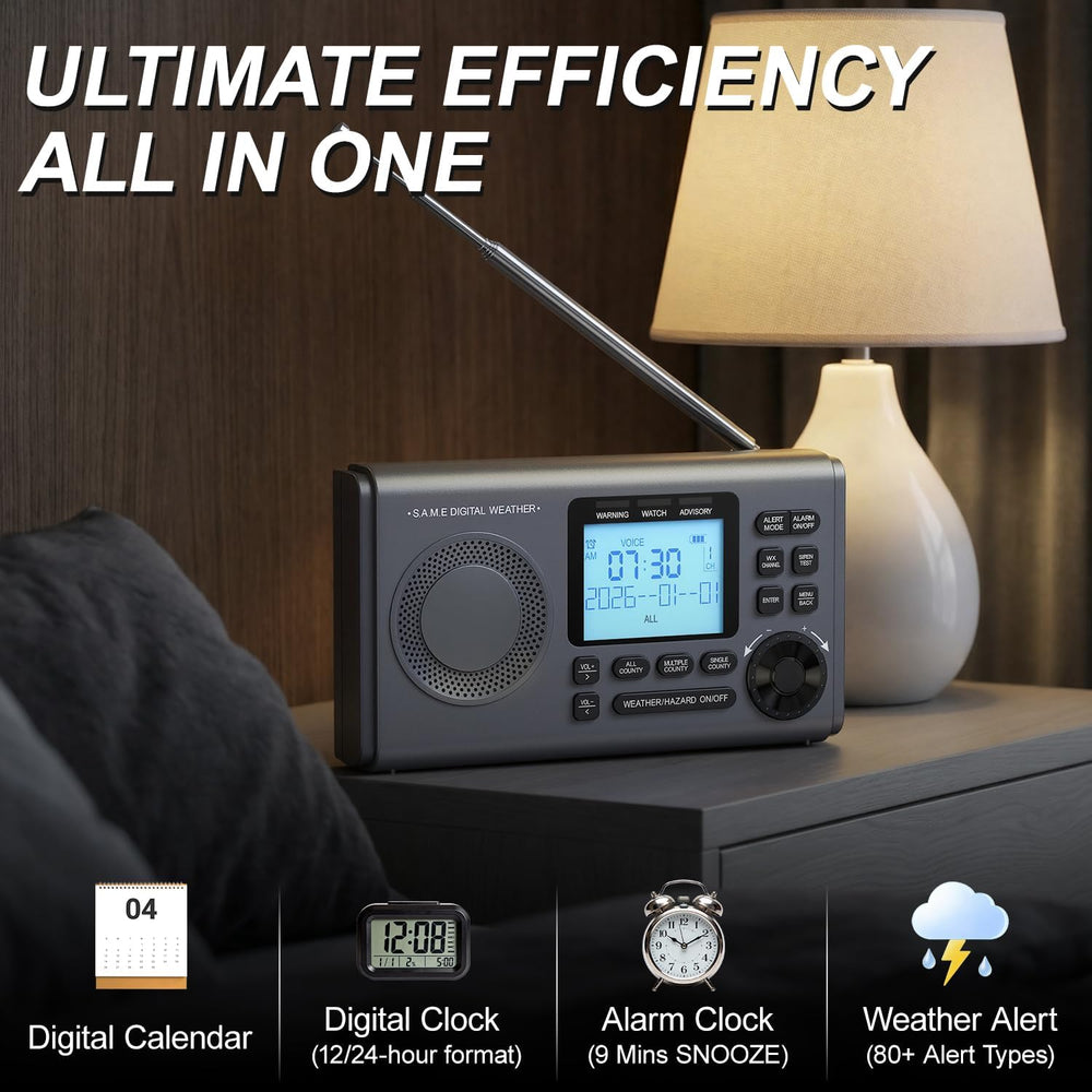 RunningSnail NOAA Weather Radio with 80+Emergency Alerts, 23 S.A.M.E Localize...