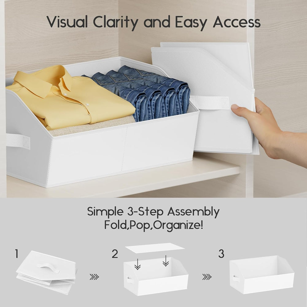 Homsorout Large Closet Organizers and Storage Bins - 6 Pack Trapezoid Storage...