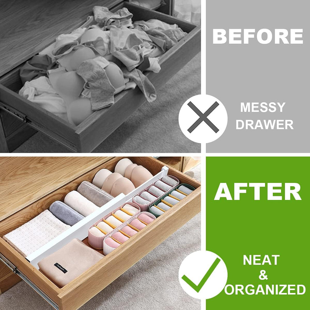Bamboo Drawer Dividers Organizers, Expandable Drawer Separators Splitter,17-2...