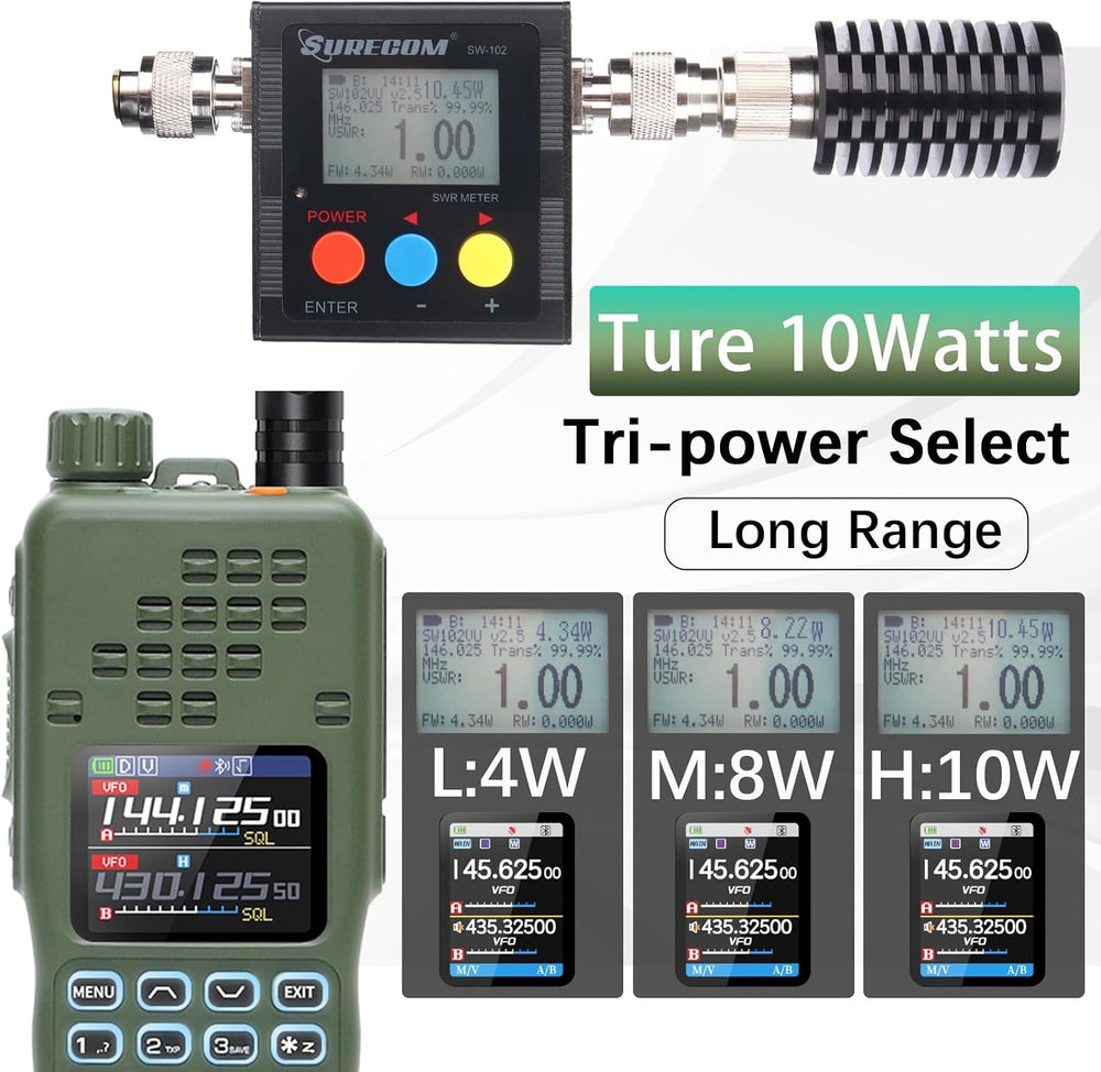 BAOFENG Radio AR-152 PRO Ham Radio Handheld 10W Rechargeable Walkie Talkies L...
