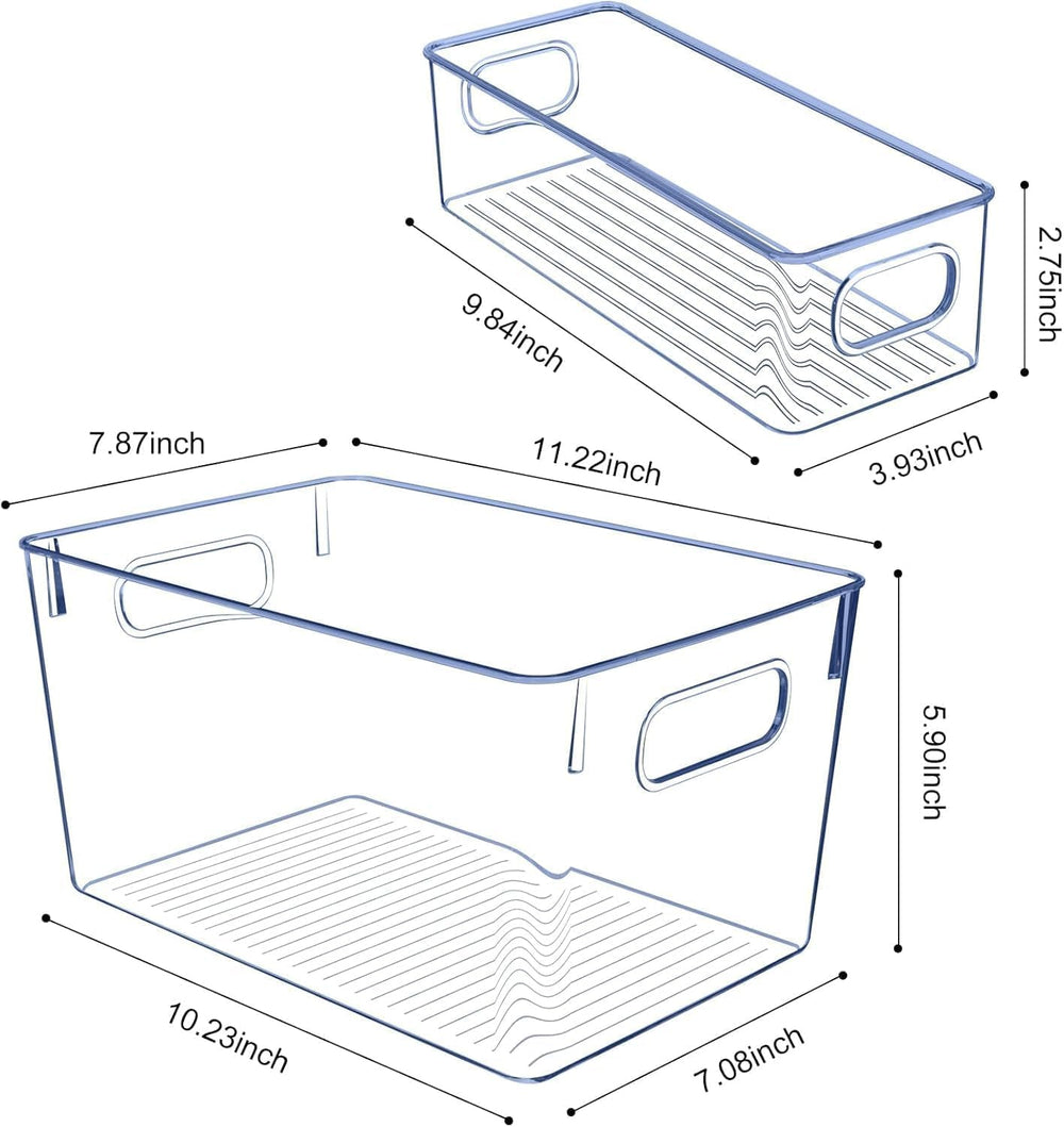 Set of 8 pantry organizers and storage, Clear Plastic Storage Bins for Kitche...