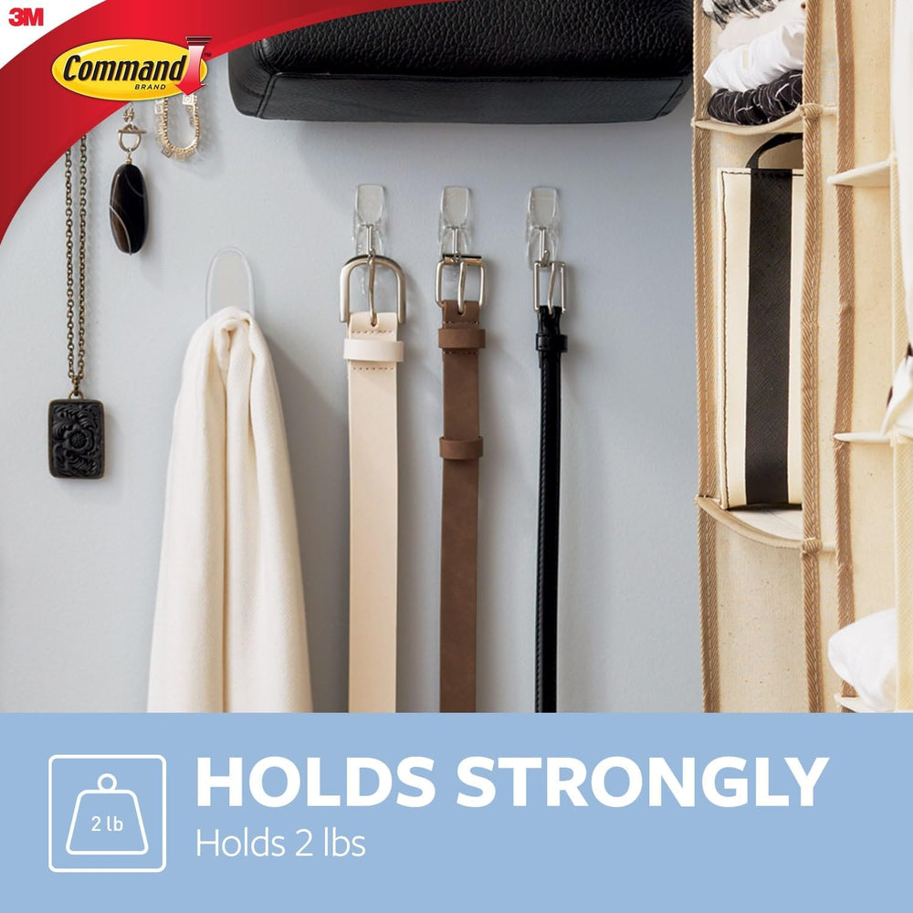 Command Clear Adhesive Hooks, Medium, 3 Pack, 30 Total, 2 lb