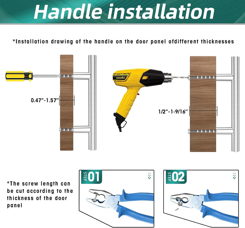 Cabinet Handles, 3" Hole Center, 50 Pack Cabinet Pulls