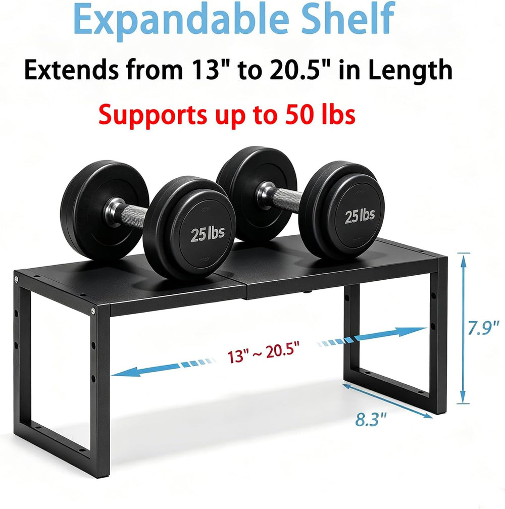 2 Pack Expandable Kitchen Cabinet Shelves Organizer, Stackable Adjustable Cab...