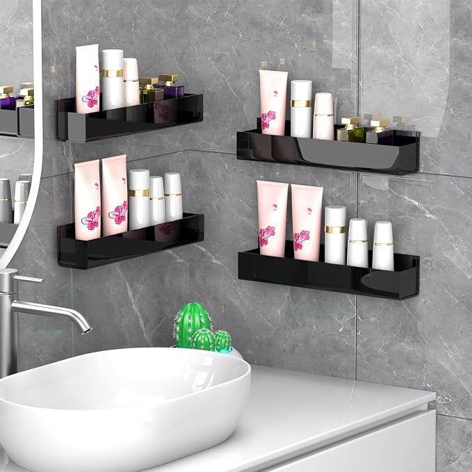 PMMASTO Adhesive Acrylic Spice Rack Organizer (4-Pack)