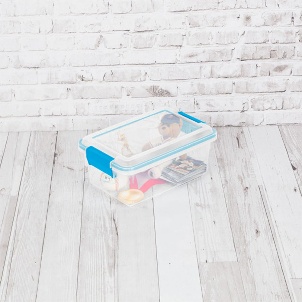 Sterilite Gasket Storage Box with Lids for Home & Office, 7.5 Quart, 6-Pack