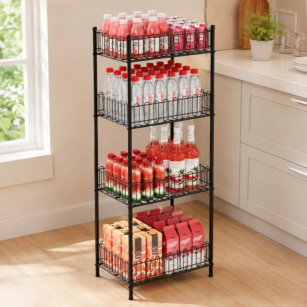 Vrisa Water Bottle Organizer 4 Tiers Free Standing Water Bottle Holder Bevera...