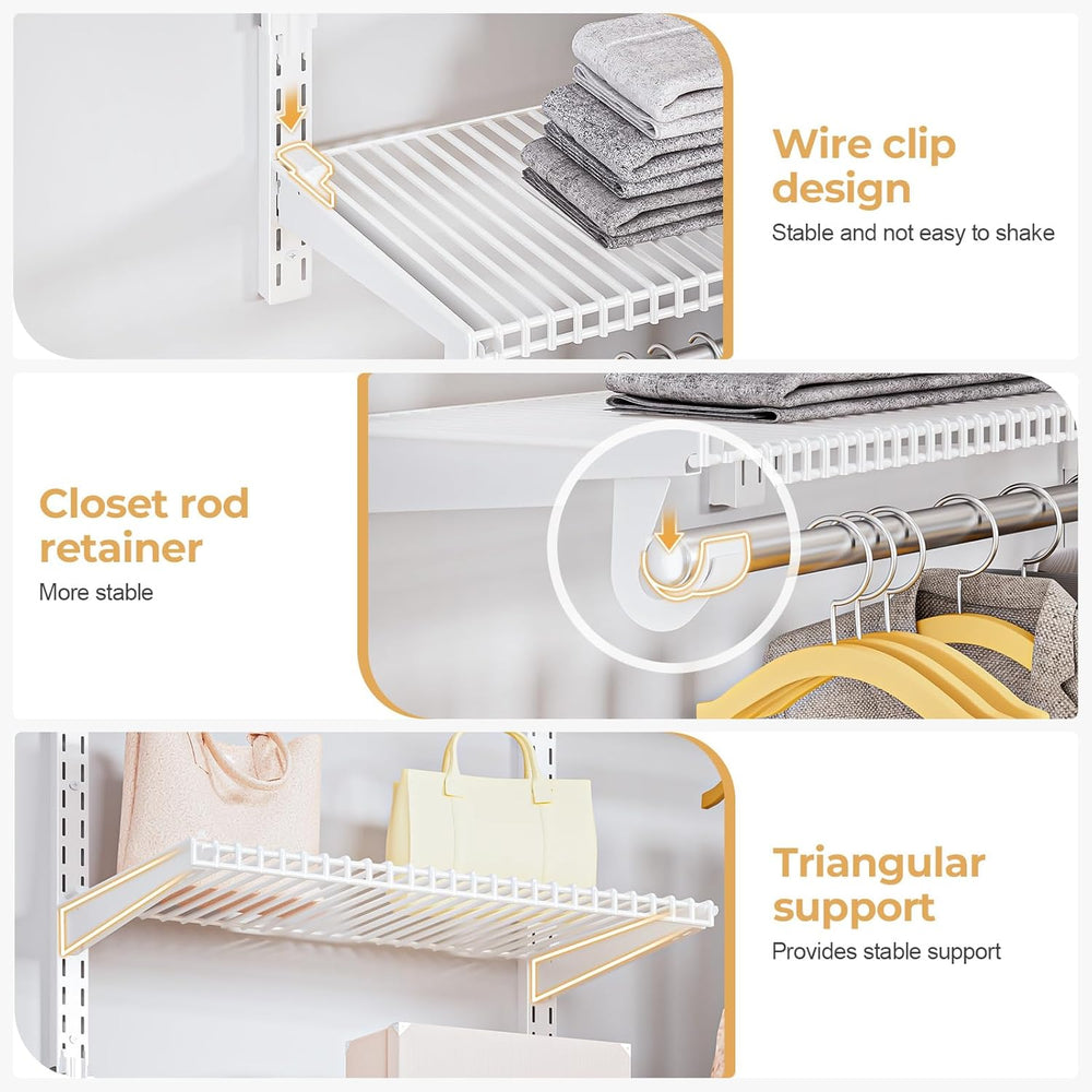 Sturdy Closet Organizer System: 6.5 Ft. Custom Metal Wire Shelving