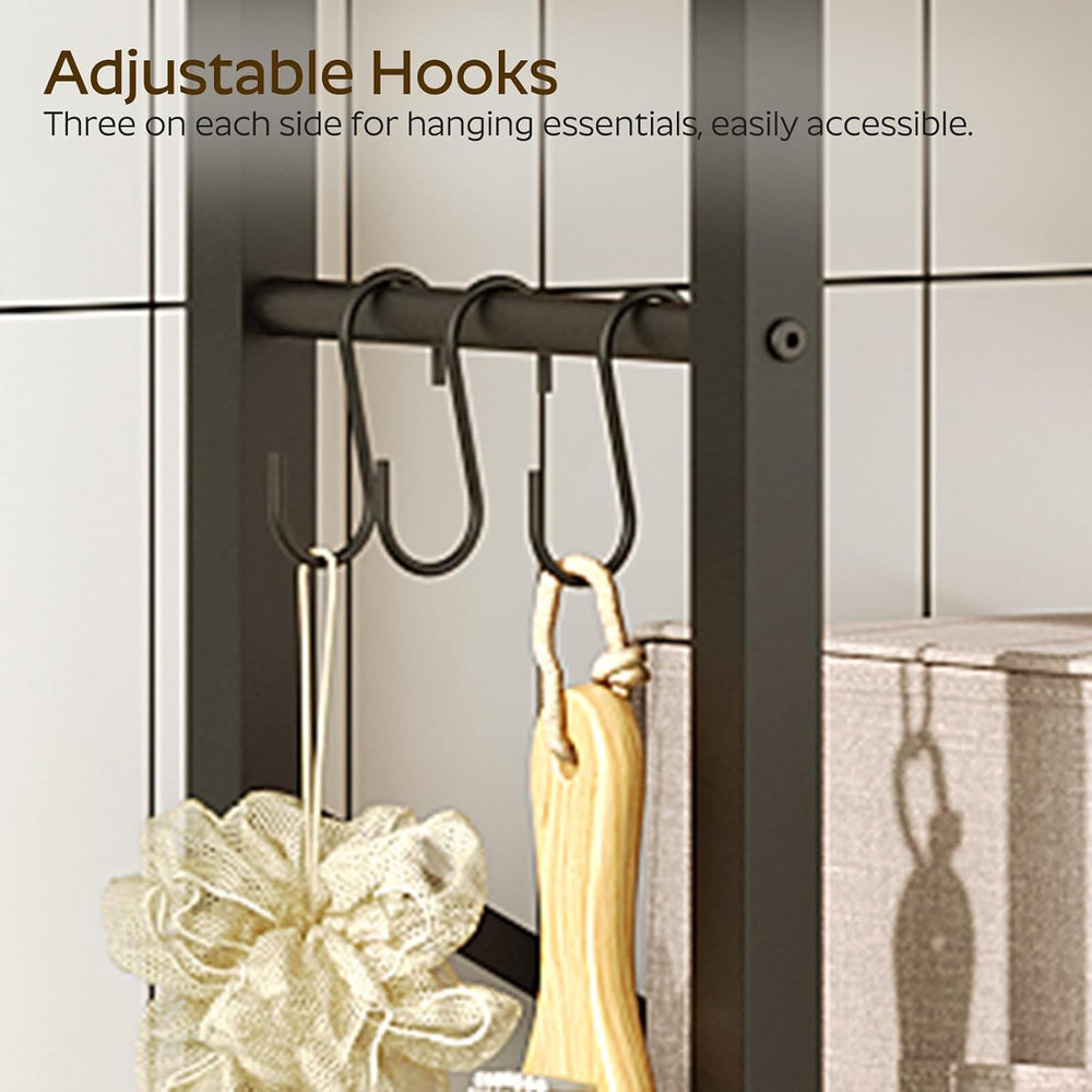 2-Tier Over The Toilet Storage, Multifunctional Vertical Over Toilet Bathroom...