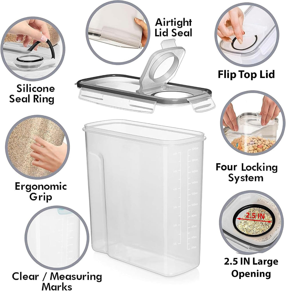Shazo 2 Pack (6.3L / 213OZ) EXTRA Large Airtight Food Storage Cereal Containe...