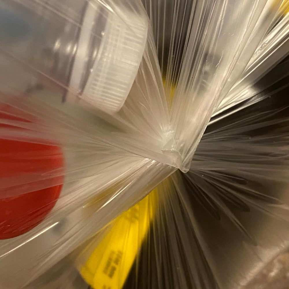TYPLASTICS 33 Gallon Clear Trash Can Liners, 500 count, 33" x 40"