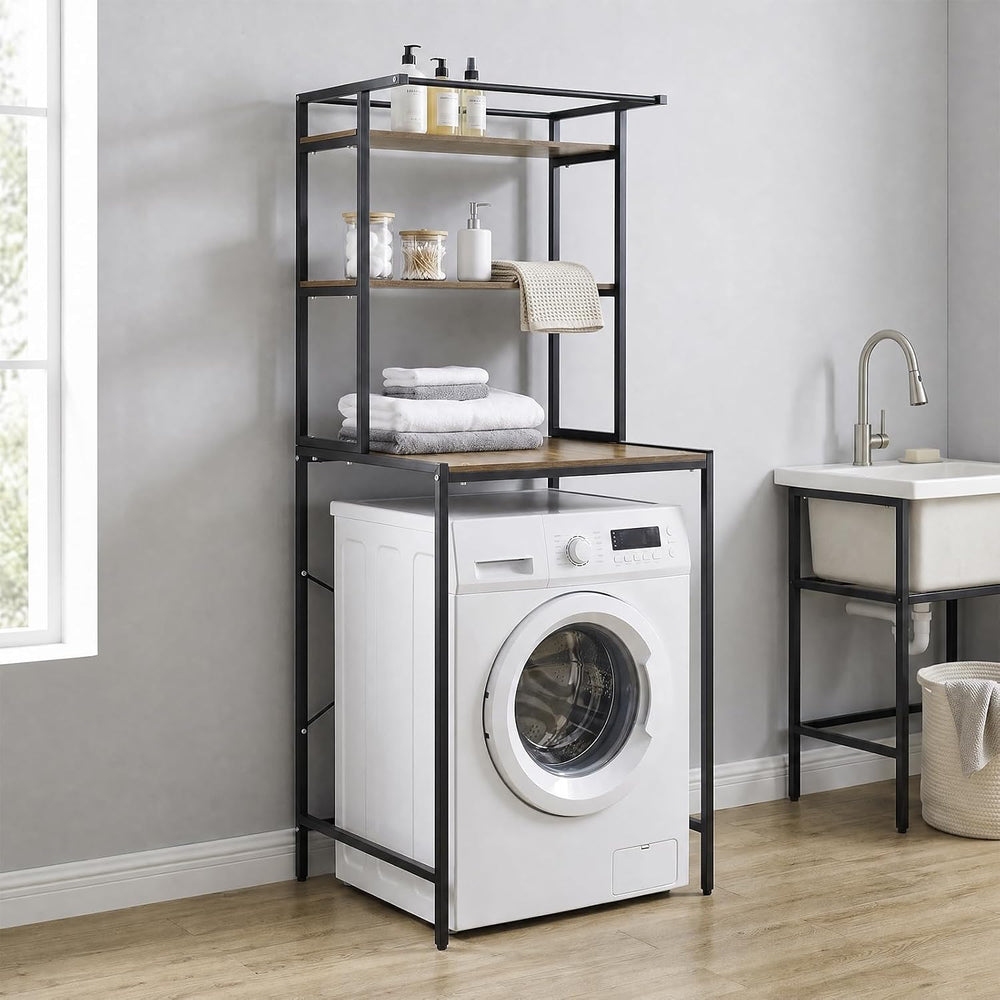 Over Washer Shelve, 3 Tier Laundry Room Storage Organizer Standing Shelf Meta...