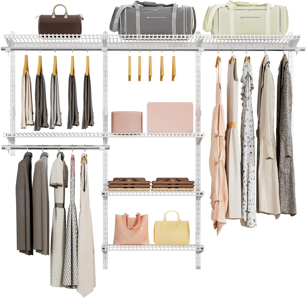 Sturdy Closet Organizer System: 6.5 Ft. Custom Metal Wire Shelving