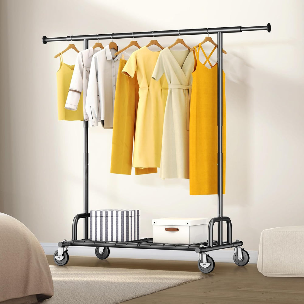 HOKEEPER Clothes Rack Collapsible Clothing Rack Capacity 525LBS Black