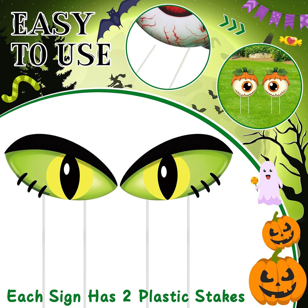 12-Piece Halloween Bush Eyes with 24 Stakes