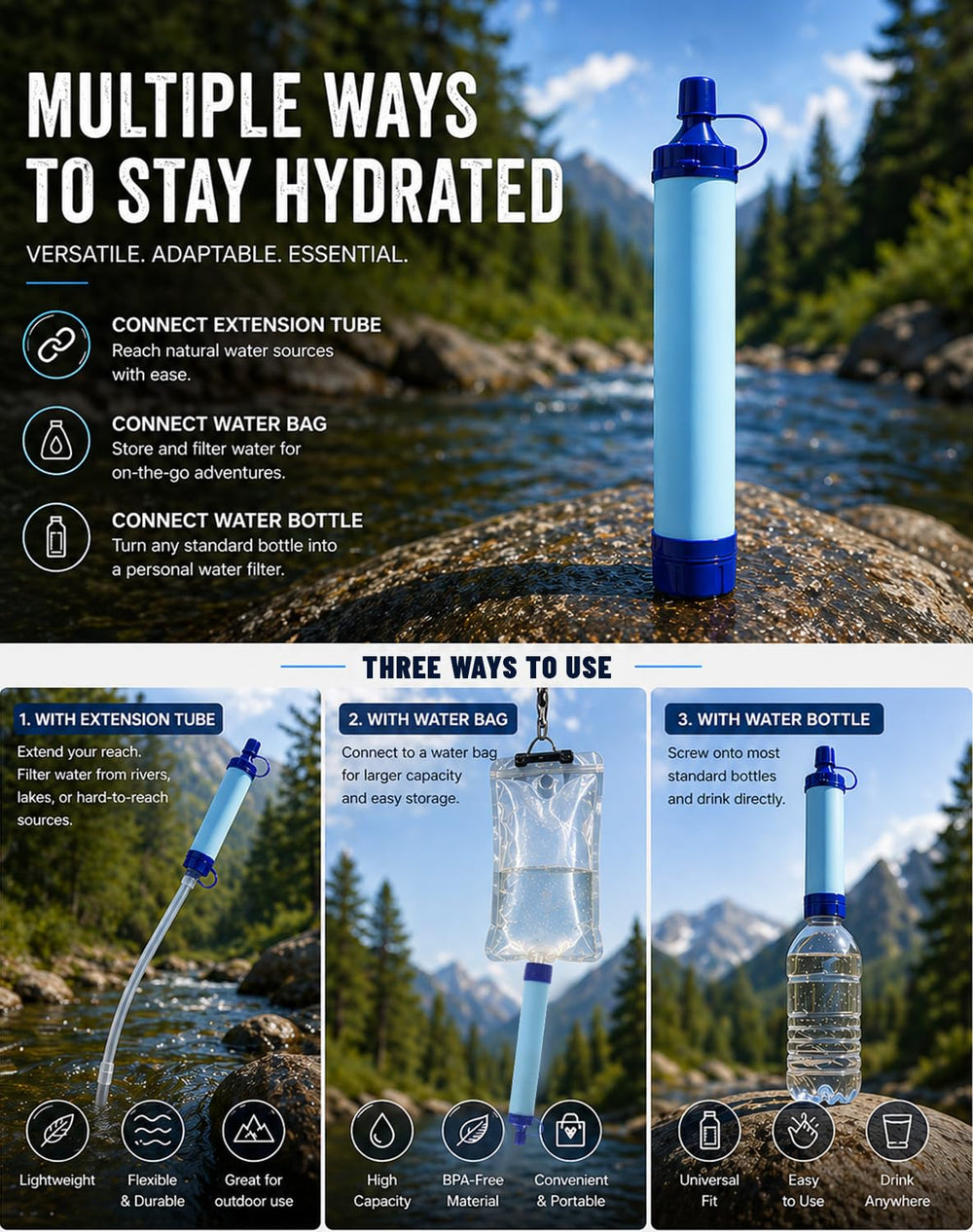 Water Filter, Lightweight Portable Water Filter Straw (1)