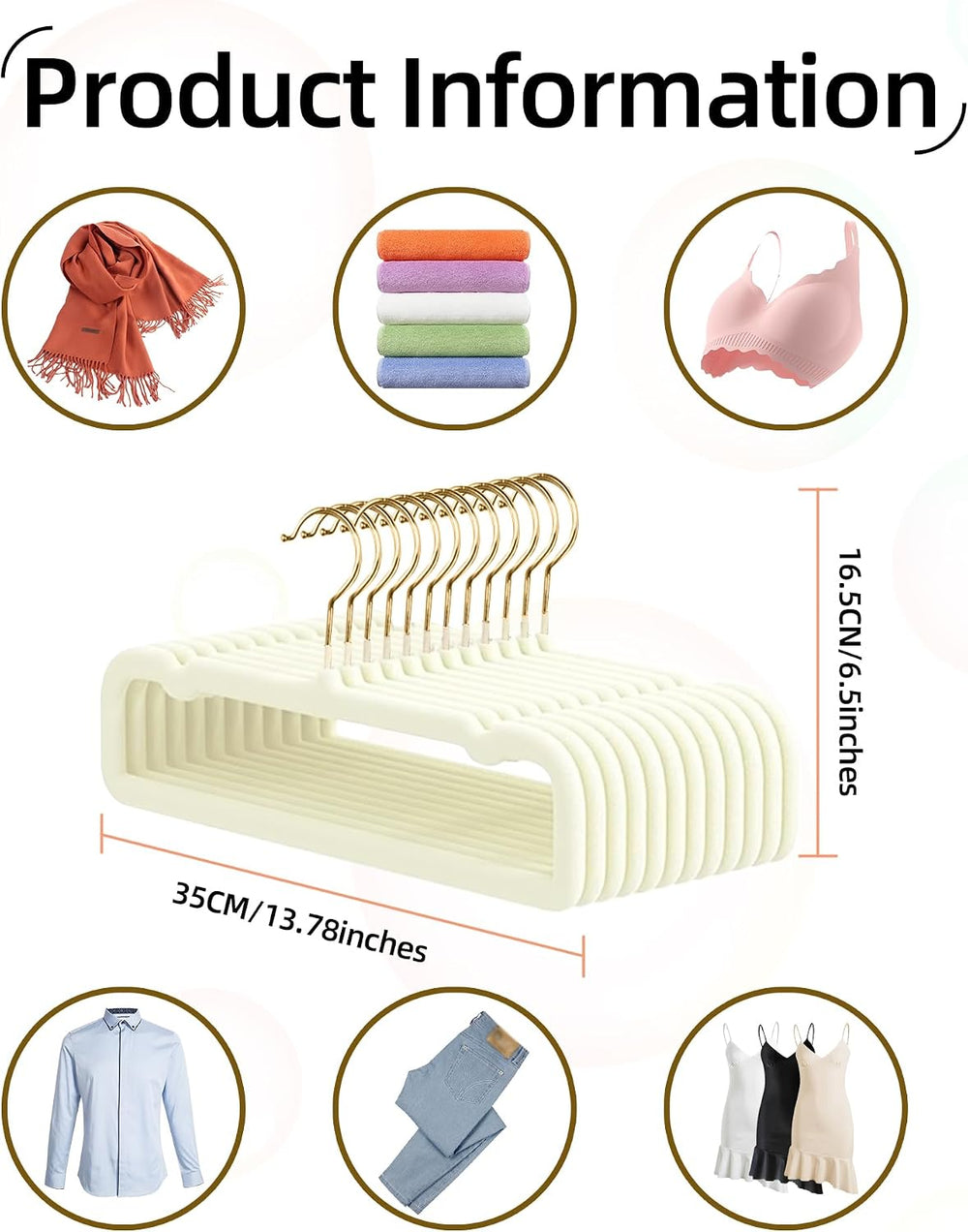 Felt Hangers White Velvet Hangers, Thin Pants Hangers 20 Pack, Adult Hanger