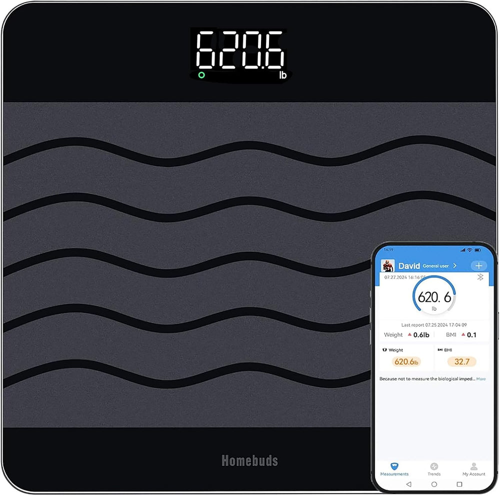 Homebuds 660lb Smart Bathroom Scale for Body Weight Precision 0.1lb,Big LED