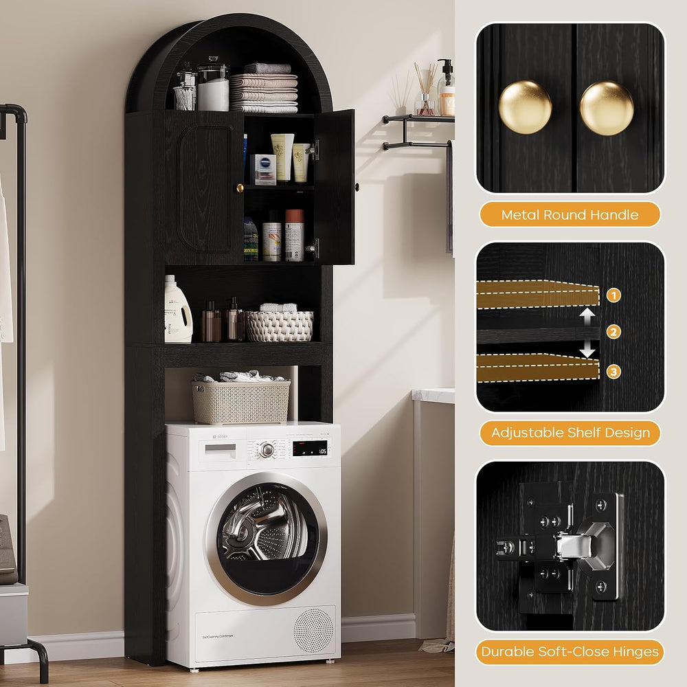 Arched Over the Toilet Storage Cabinet, Freestanding Bathroom Organizer