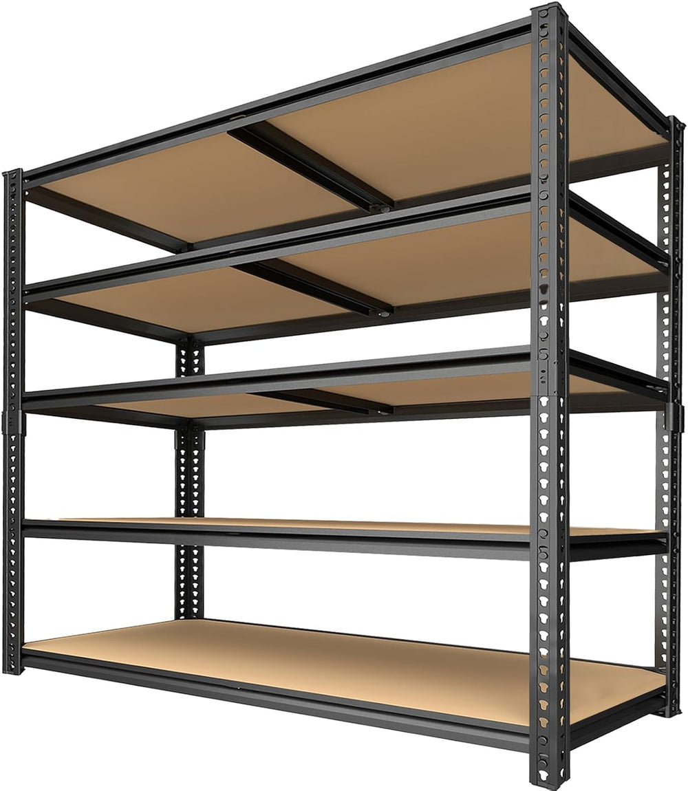 Garage Shelving Unit,40''W Black Storage Shelf,5 Tier Storage Racks a...
