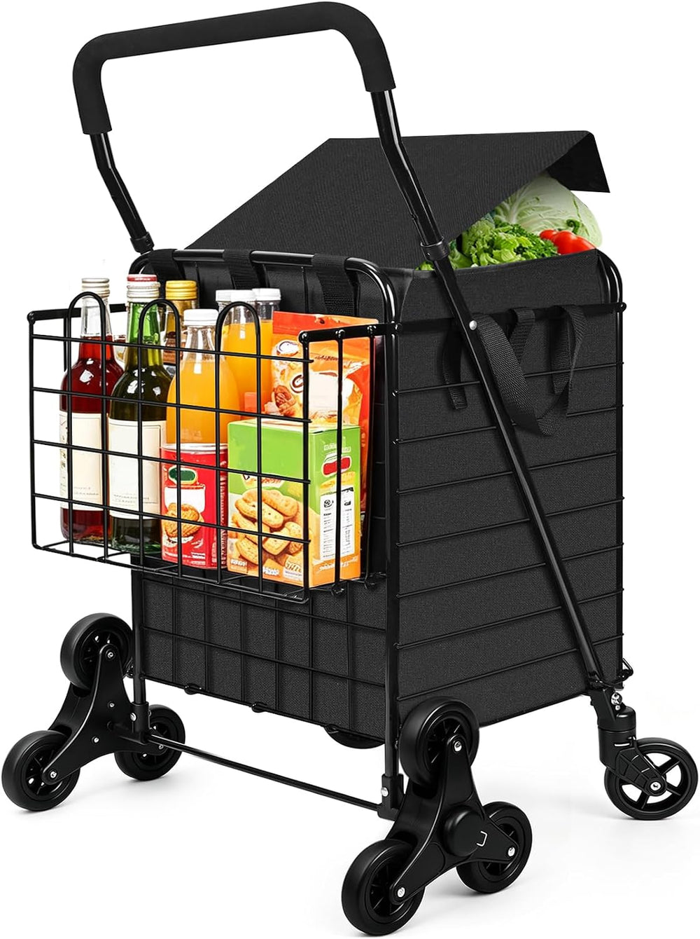 Stair Climber Grocery Shopping Cart with Waterproof Line