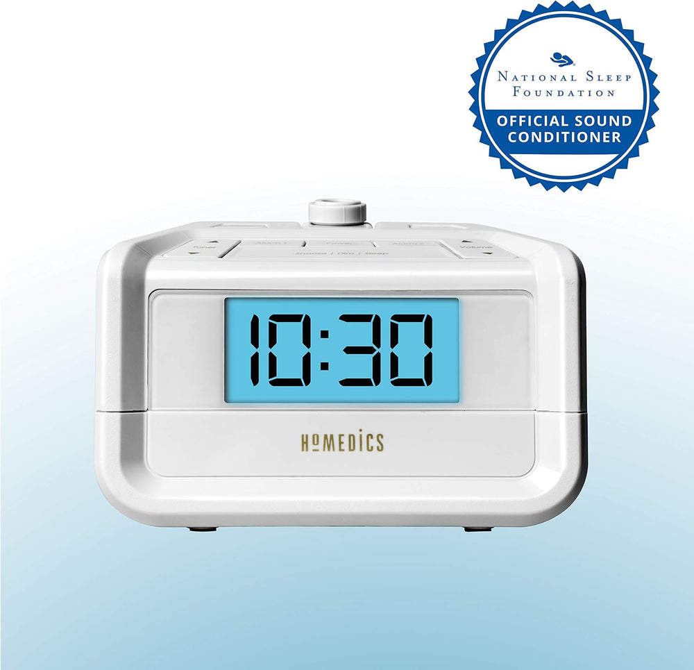 Homedics Dual Alarm Digital FM Clock Radio Time Projection